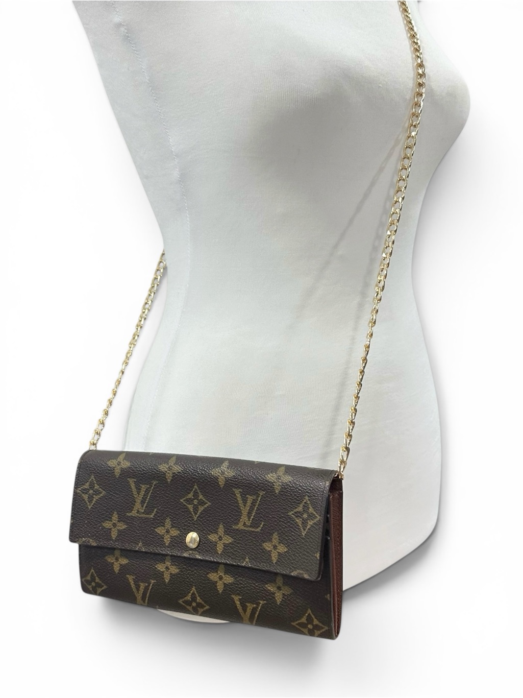 Louis Vuitton Sarah Monogram Leather Long 2007 Wallet On Chain